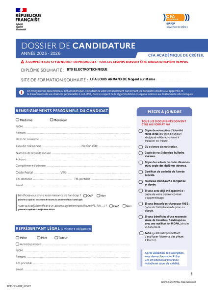 EDU CFA IMP005V7 FORMULAIRE CFA DOSSIER CANDIDATURE 2025 2026 INSCRIPTIBLE thumbnail