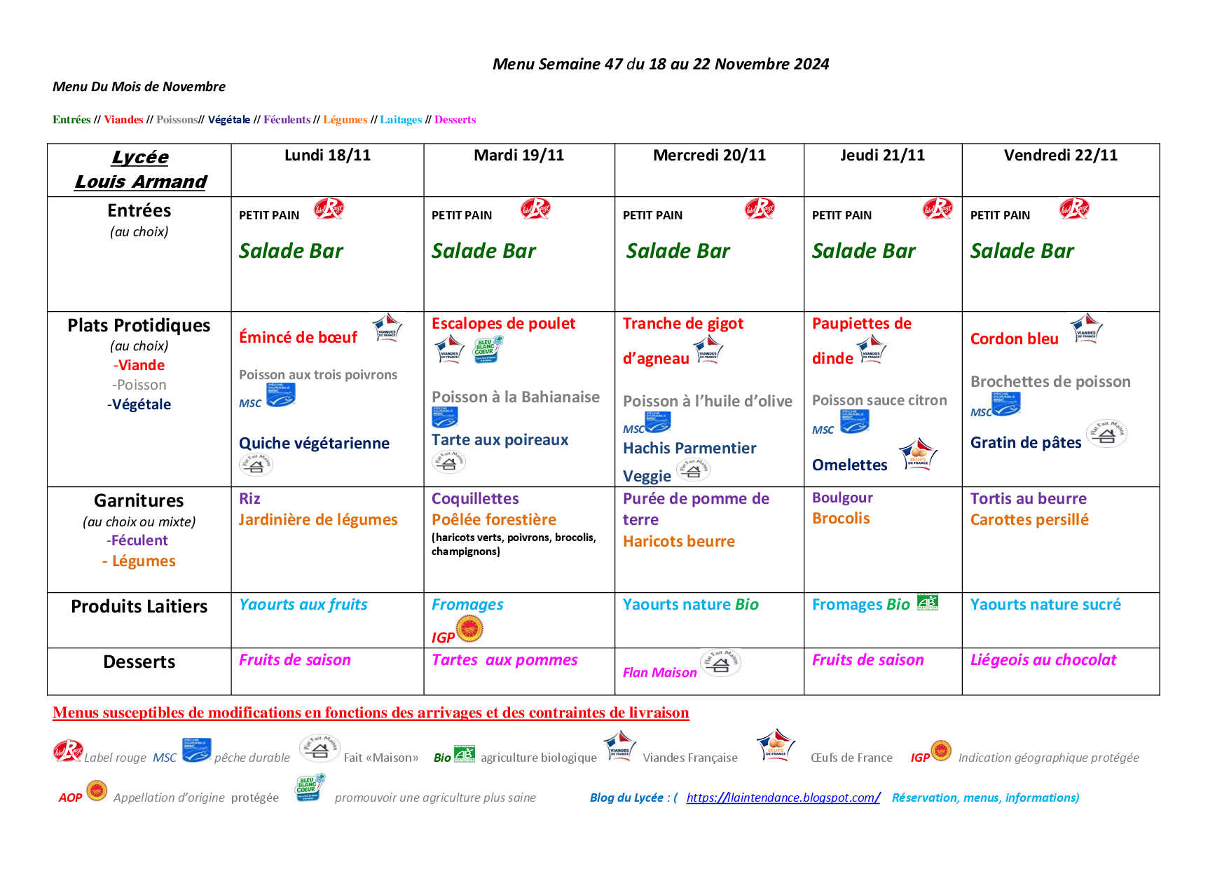 Menu Semaine 39 du 23 au 27 .09 .2024 septembre 2024 Copie 1 