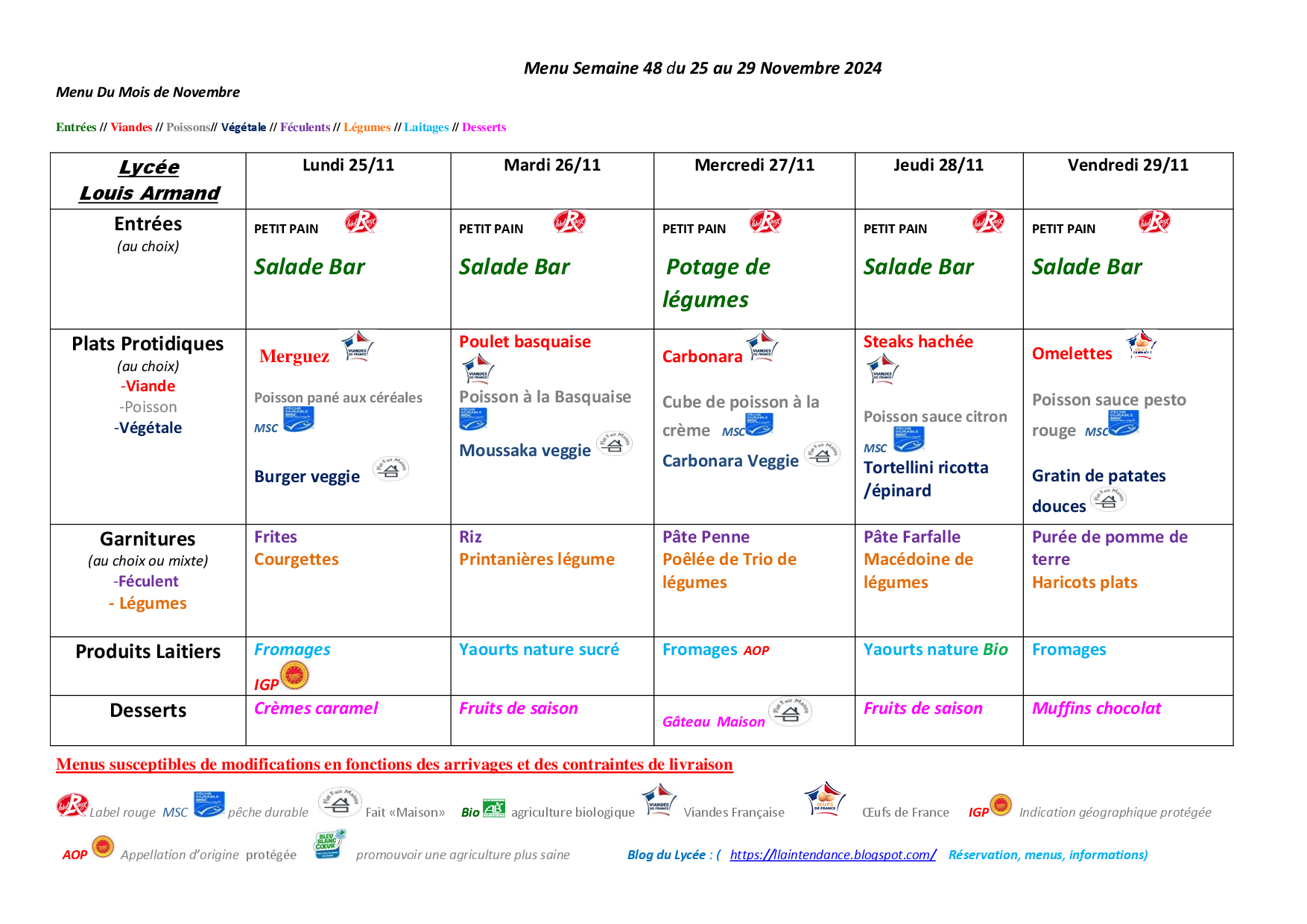 Menu Semaine 39 du 23 au 27 .09 .2024 septembre 2024 Copie 1 